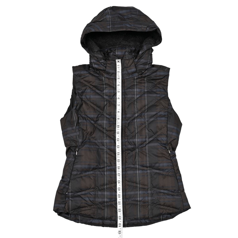 Patagonia Down With It Full Zip Vest Women's Small Plaid Hooded 600 Fill #28395 - Picture 3 of 13